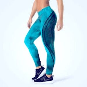 BETTER BODIES Aqua Blue Grunge Leggings